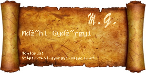 Mühl Györgyi névjegykártya